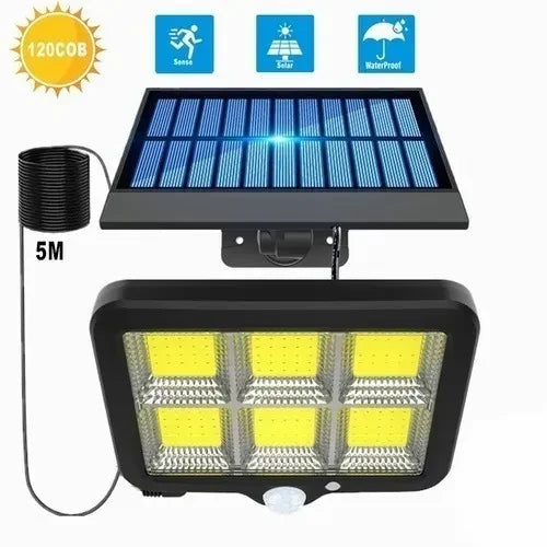 Lámpara con panel solar y cable de 5mts